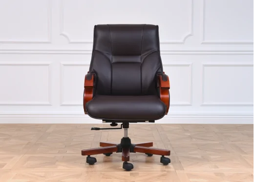 fotel gabinetowy obrotowy brązowy