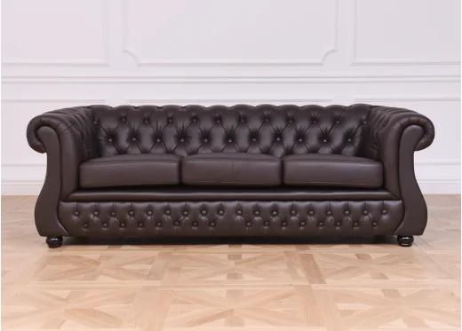 sofa chesterfield brązowa