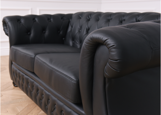 sofa chesterfield czarna