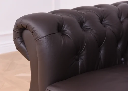 fotel pikowany brązowy