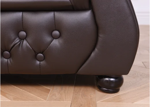 fotel pikowany klasyczny brązowy