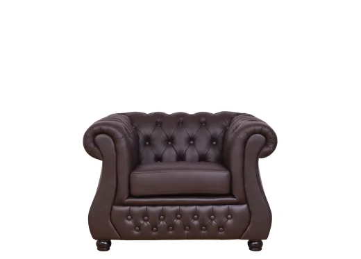 fotel pikowany brązowy