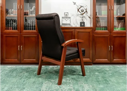 krzesło biurowe skórzane brąz