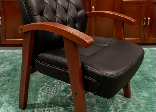krzesło do biura skórzane brązowe